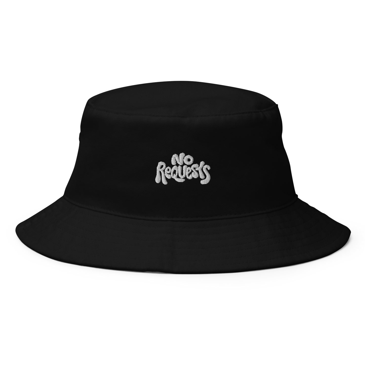 NO REQUESTS EMBROIDERED BUCKET HAT