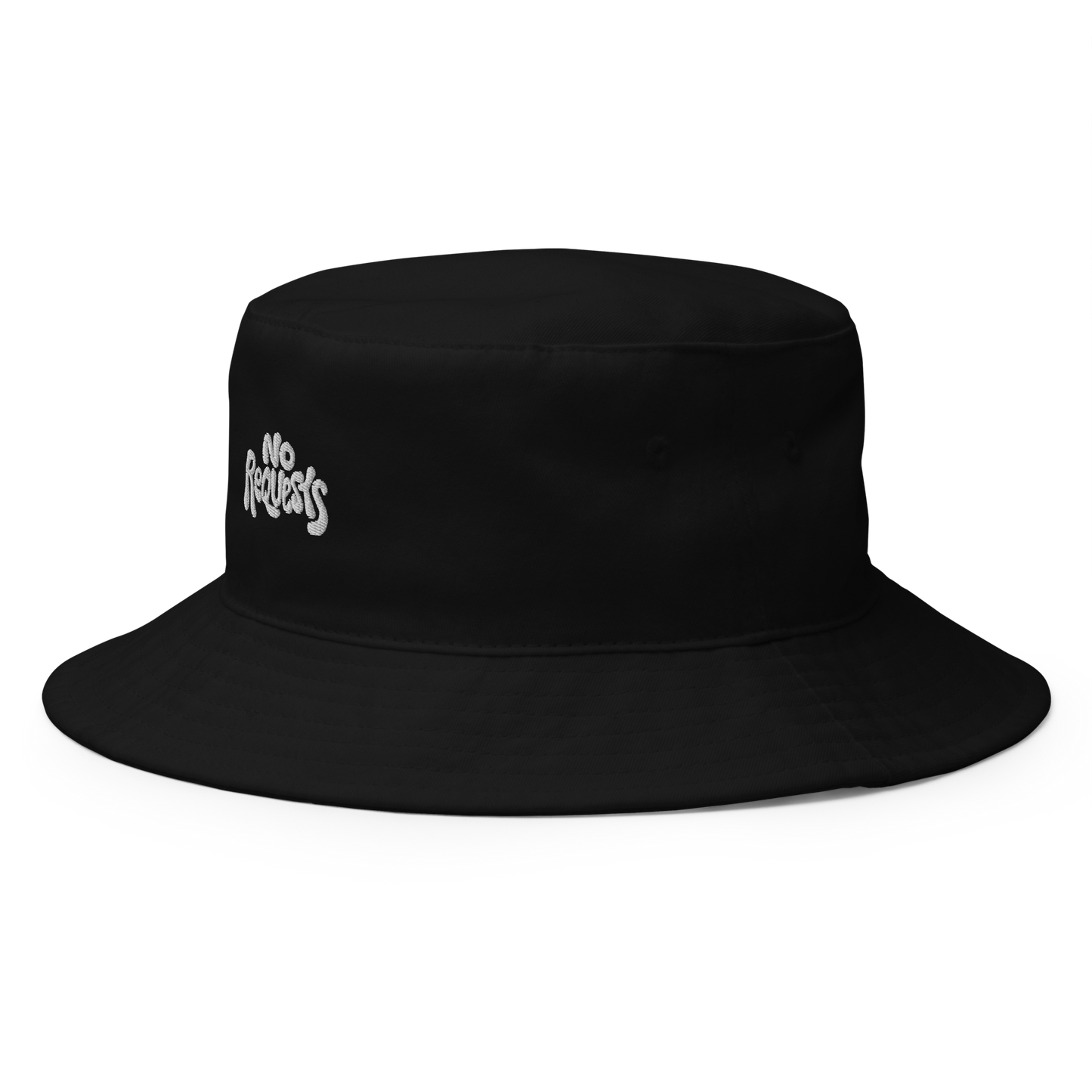 NO REQUESTS EMBROIDERED BUCKET HAT